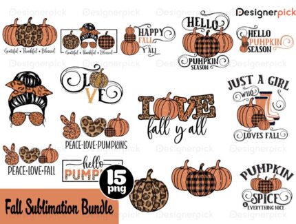 Fall Sublimation Bundle, Cute Fall Png