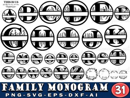 Family Monogram Alphabet Svg Bundle