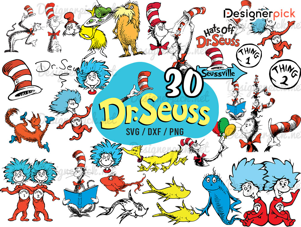 Dr Suess Svg Bundle, Dr Seuss Clipart - Designerpick