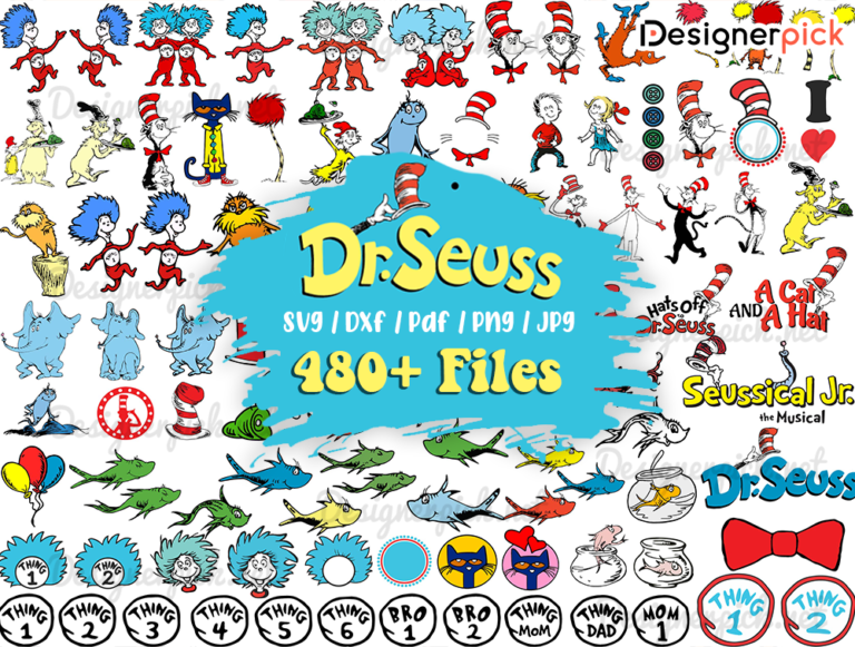 Dr Suess Svg Bundle, Dr Seuss Svg - Designerpick