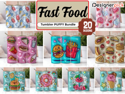 Fast Food Puffy Tumbler Bundle, Fast Food Tumbler Bundle