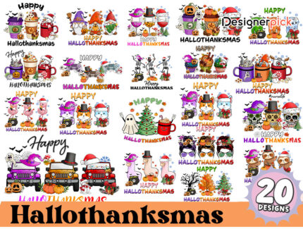 20 Hallothanksmas Sublimation Bundle