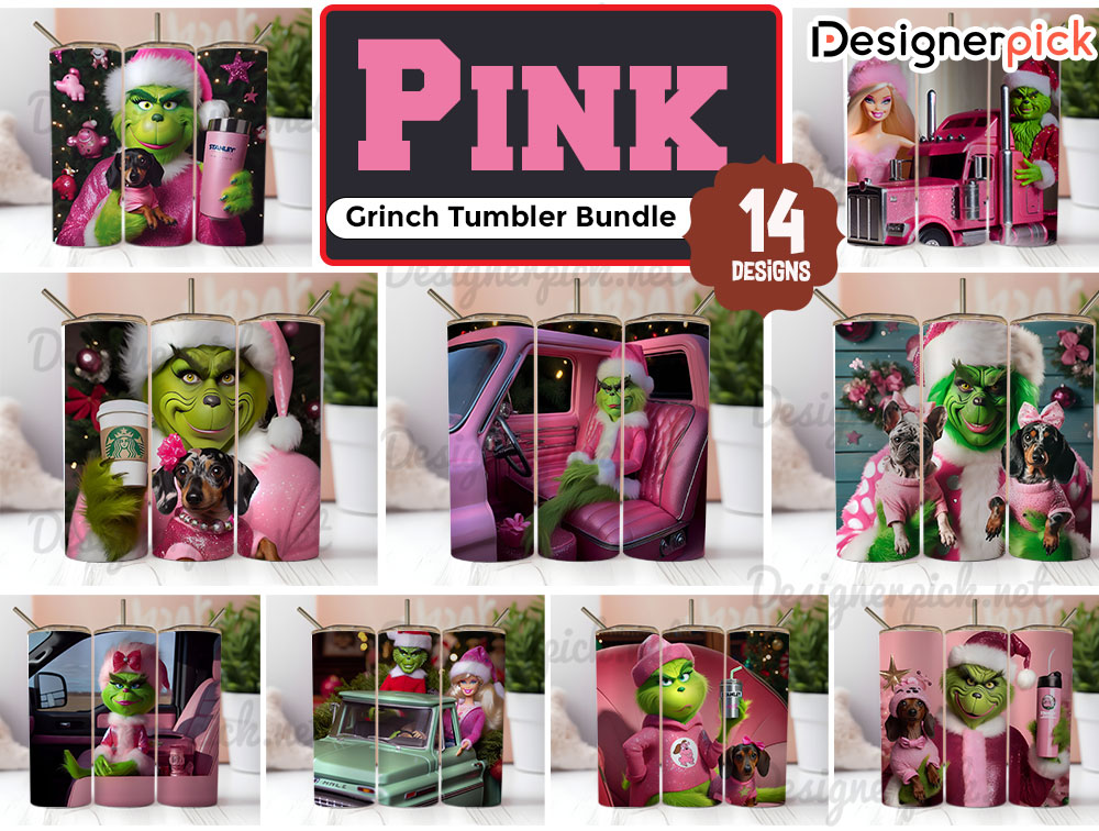 Grinch Double Pink Crossbody Bag w/ Stanley Cup 20oz Tumbler –  222CustomDesigns