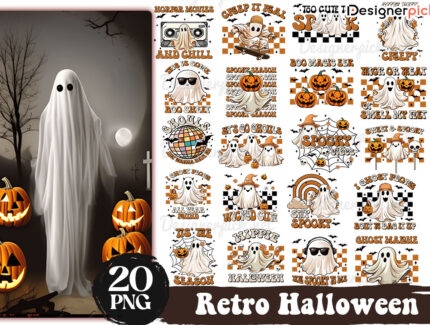 20 Retro Halloween Sublimation Bundle