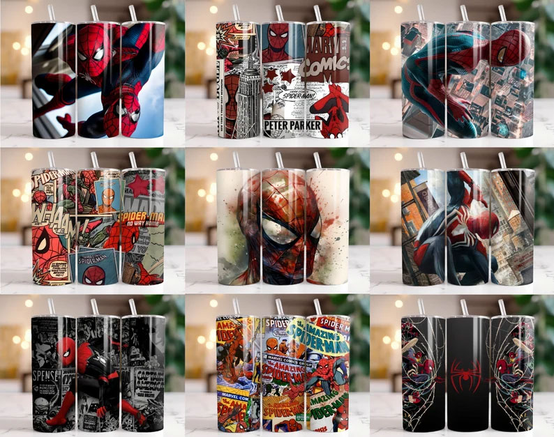 Spiderman Tumbler Bundle, Marvel Tumbler Design - Designerpick