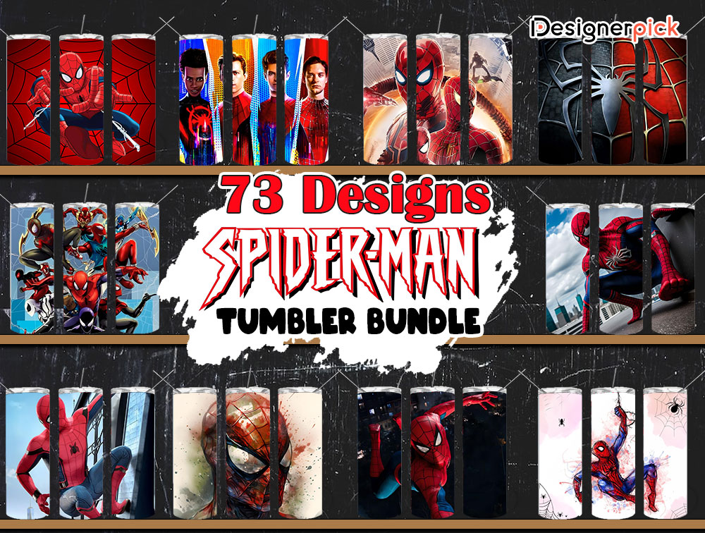 Spiderman Tumbler Bundle, Marvel Tumbler Design - Designerpick