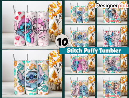 3d Stitch Puffy Tumbler Bundle, Stitch Tumbler Bundle