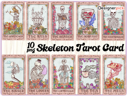 Skeleton Tarot Card Png Bundle