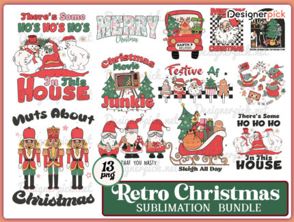 13 Retro Christmas Sublimation Bundle