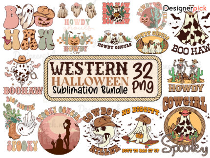 32 Western Halloween Sublimation Bundle