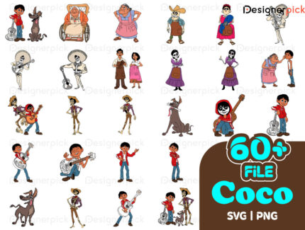 Coco SVG Bundle, Coco Movie SVG Design, Cartoon Svg