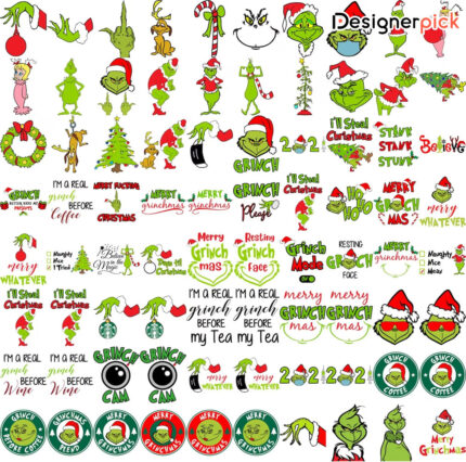 Grinch PNG Bundle, Merry Grinchmas Png, Grinch Christmas PNG Bundle