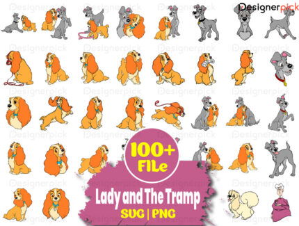 Lady And The Tramb SVG Bundle, Lady And The Tramp Png Bundle