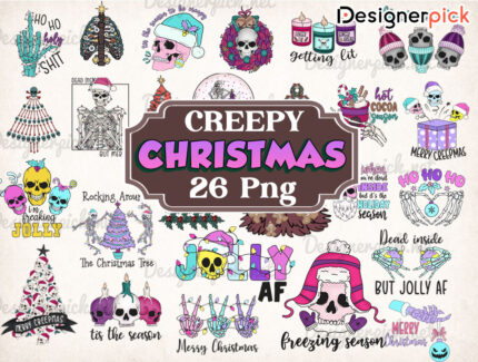 Creepy Christmas Sublimation Bundle, Creepy Christmas Png