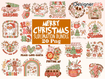 Christmas Sublimation Bundle, Cute Christmas Png, Marry Christmas Png