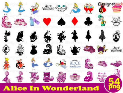Alice in Wonderland Png Bundle, Alice SVG, Princess Png