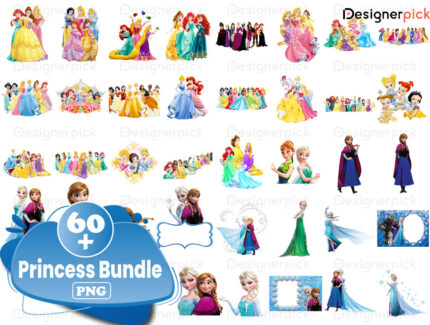 Princess Png Bundle, Princess Clipart, Disney Princess Png, Frozen Png