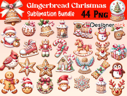 Gingerbread Christmas Sublimation Bundle, Funny Gingerbread Png, Gingerbread Clipart Bundle