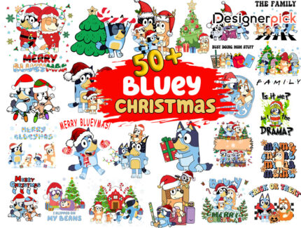 Bluey Christmas Png Bundle, Bluey Christmas Png, Bluey Christmas Sublimation  Bundle