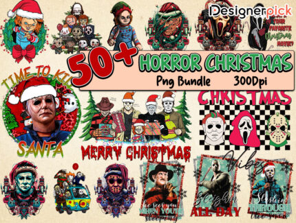 Horror Christmas Sublimation Bundle, Horror Christmas Png Bundle, Funny Christmas Png