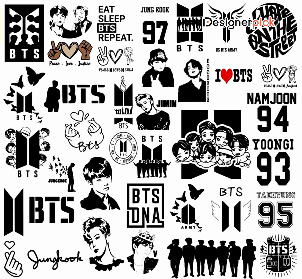 Bts Svg Bundle Bts Army Svg Design Svg Cut File Designerpick