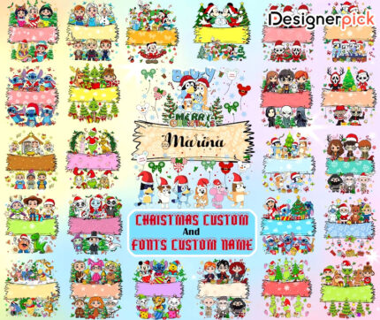 Holiday Custom Name Png Bundle, Christmas Custom Png Bundle, Custom Kid Name Design