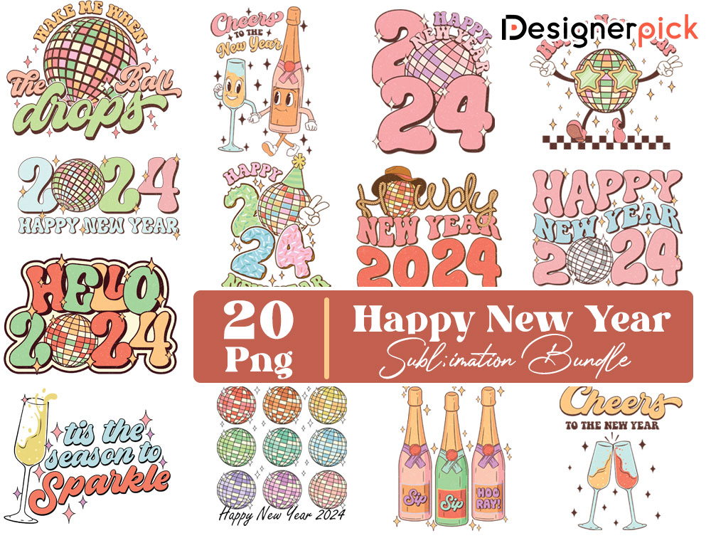 New Year 2024 Sublimation Bundle, New Year 2024 Sublimation png - Best ...