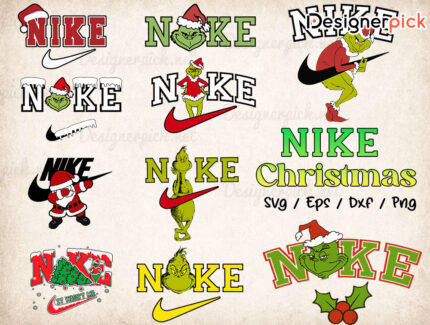Nike Christmas Svg Bundle, Nike Christmas Svg, Nike Grinch Svg