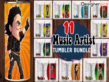 Music Artist Tumbler Bundle, Music Tumbler Wrap, Michal Jackson Tumbler