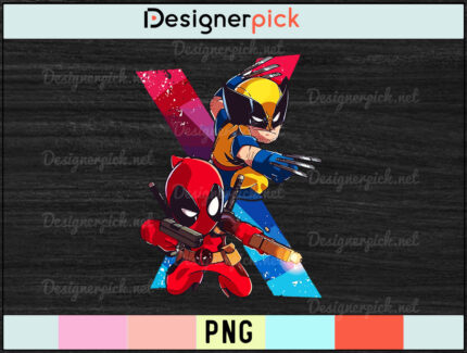 X-Man and Deadpool PNG design, X-man cartoon PNG, Deadpool PNG