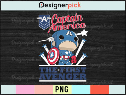 Captain America PNG design, Captain America T-shirt Design, First Avenger PNG