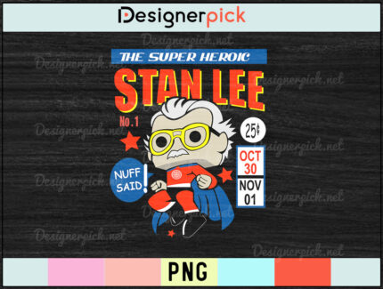 Stan Lee PNG design, Stan Lee T-shirt Design, Marvel PNG
