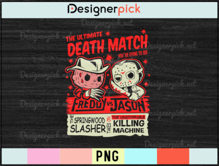 Freedy Vs Jason PNG design, Funny Horror T-shirt Design