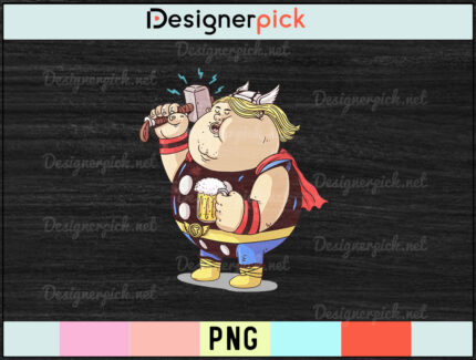 Funny Thor PNG design, Thor T-shirt Design, Fat Thor PNG
