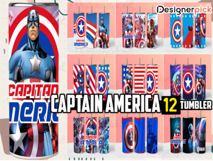 Captain America Tumbler Bundle, Avenger Tumbler Wrap, Marvel Wrap