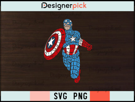 Captain America Svg Design, Captain America Caligraphy Svg