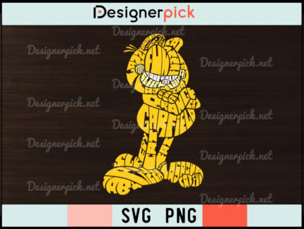 Garfield Svg Design, Garfield svg, Garfield Caligraphy Svg