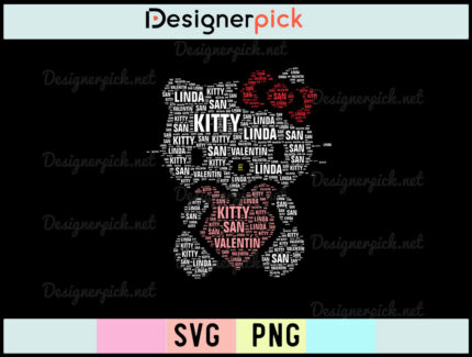 Hello Kitty Svg Design, Kitty Svg, Hello Kitty Caligraphy Cartoon Svg