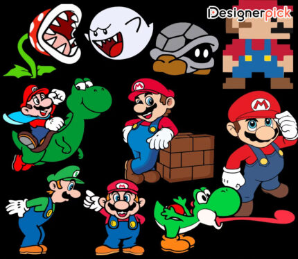 Super Mario Png Bundle, Super Mario Png Design, Super Mario T-shirt Design Bundle