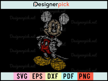 Mickey Mouse Caligraphy Svg, Mickey Mouse Cartoon Svg, Mickey Mouse Svg