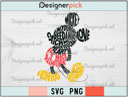 Mickey Mouse Svg, Mickey Mouse Caligraphy Svg, Mickey Mouse Cartoon Svg