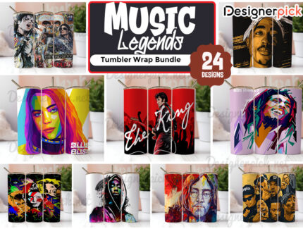 Music Legends Tumbler Bundle, Michal Jackson Tumbler, Rapper Tumbler Design