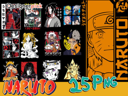 Naruto Png Bundle, Naruto Clipart, Naruto Tshirt Design bundle