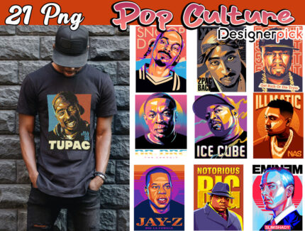 Pop Culture Png Bundle, HipHop Png Bundle, Rapper Png, Tupac Png