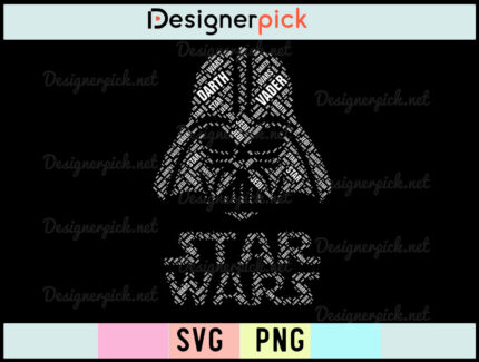 Star Wars Svg Design, Darth Vader Svg, Star Wars Caligraphy Cartoon Svg