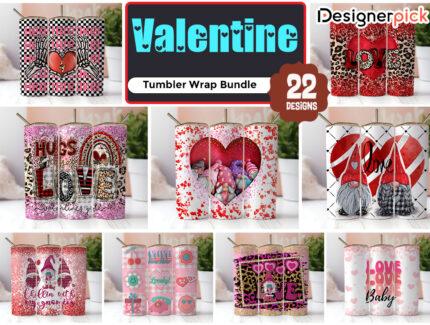 Valentine Tumbler Bundle, Cute Valentine Tumbler Png
