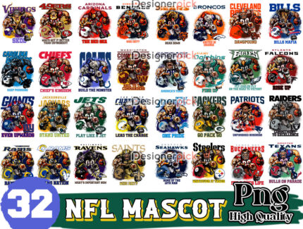 NFL Mascot Png Bundle, NFL Team Png, Nfl Sublimation Bundle