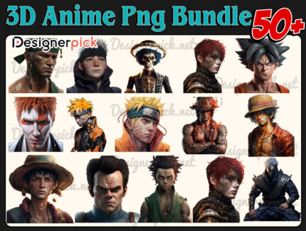 3D Anime Png Bundle, Anime Clipart, Anime Movie Png