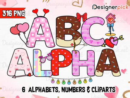 Valentine Doodle Alphabet Bundle, Valentine Doodle Alphabet, Love Letter