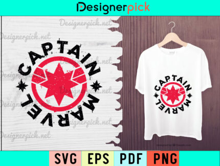 Captain Marvel Svg Design, Captain Marvel Svg, Captain Marvel Tshirt Design